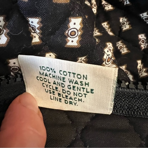 Vintage VERA BRADLEY Zebras 2001 XL Duffle Bag Black Brown Cream Travel Quilted - Picture 13 of 14